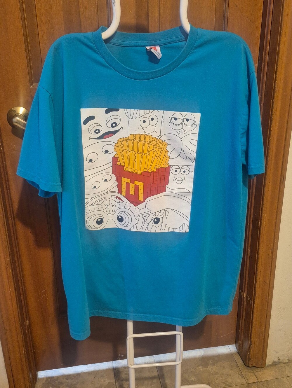 McDonald’s Fries Character Graphic T Shirt Adult XL Blue McDonalds Tee